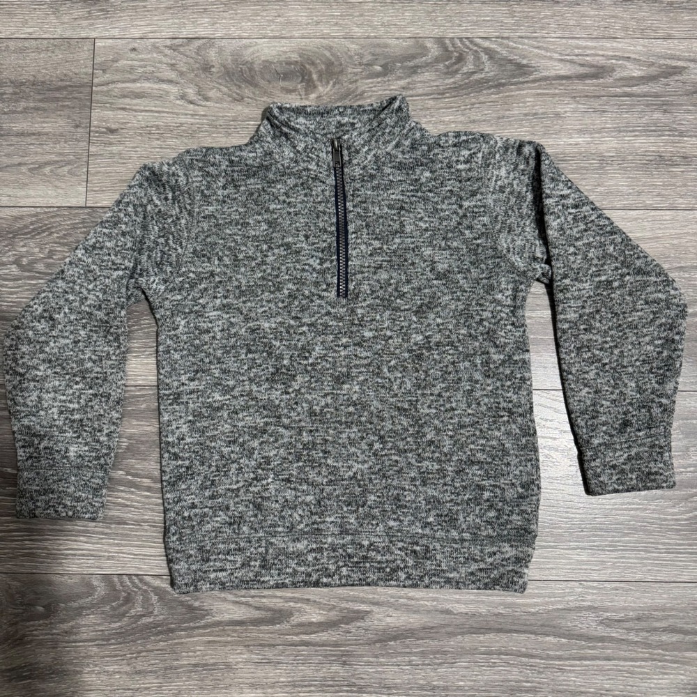 Arizona Jean Co Boys Grey Marled Quarter Zip Sweater Mock Neck Pullover XL 7